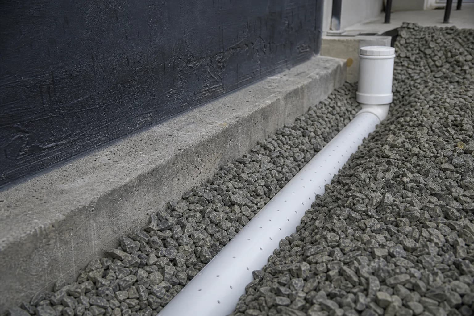 Installation d'un drain français au pied d'une fondation au Québec